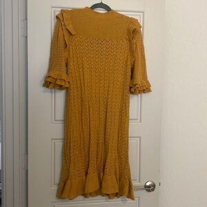 Happy X Nature Mustard Sweater Dress - Large